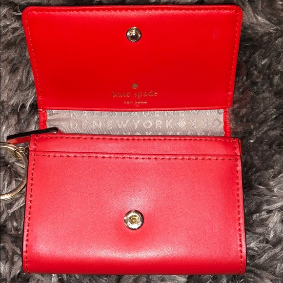 (2 for $30) Kate Spade red wallet with bow - Picture 5 of 7